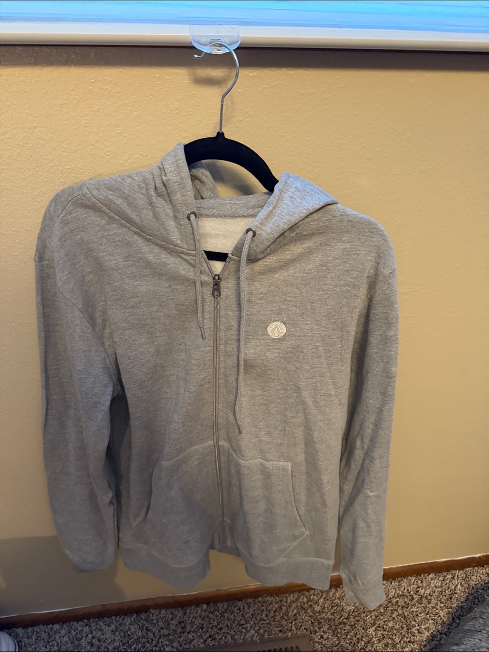 Volcom Light Heather Gray Zip-Up Hoodie